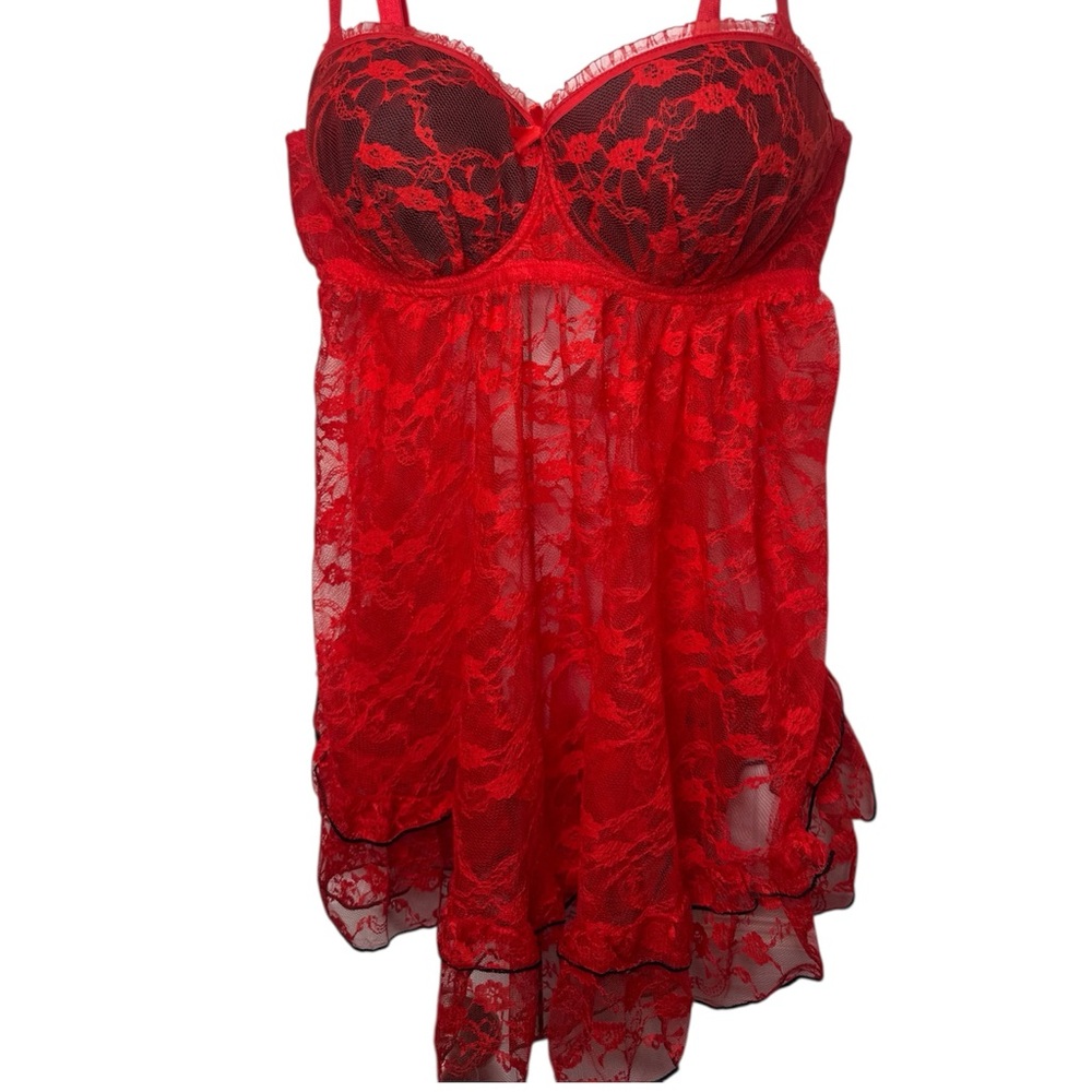 Tracy Scarlet Lace Babydoll